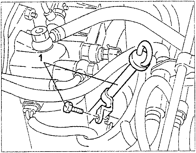 Engine oil dipstick guide pipe with lower screw