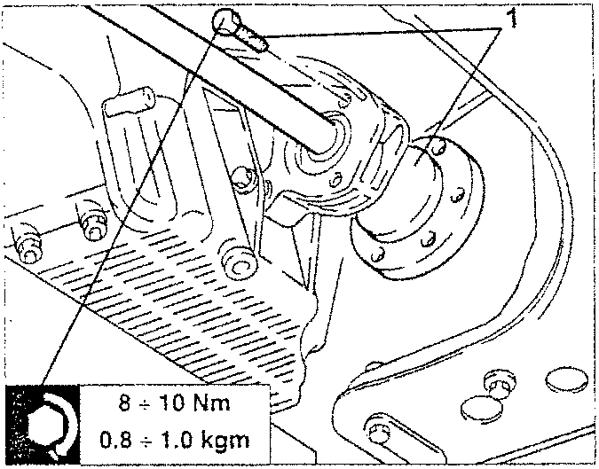 Intermediate axle shaft being loosened with torque specification