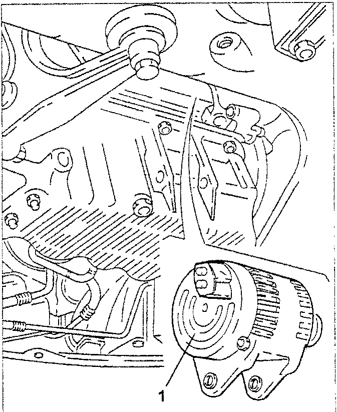 Alternator being retrieved from engine bay