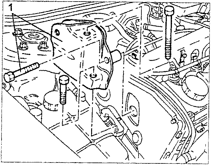 Engine side reaction rod support bracket removal