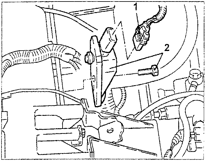 Overpressure sensor removal showing electrical connector and mounting screw