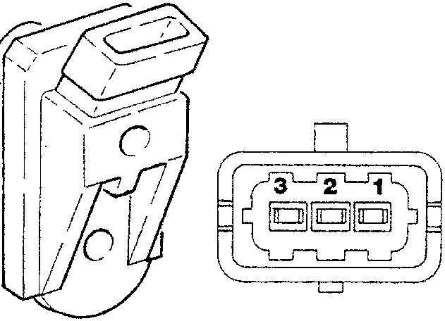 Overpressure sensor with electrical connector showing pin layout