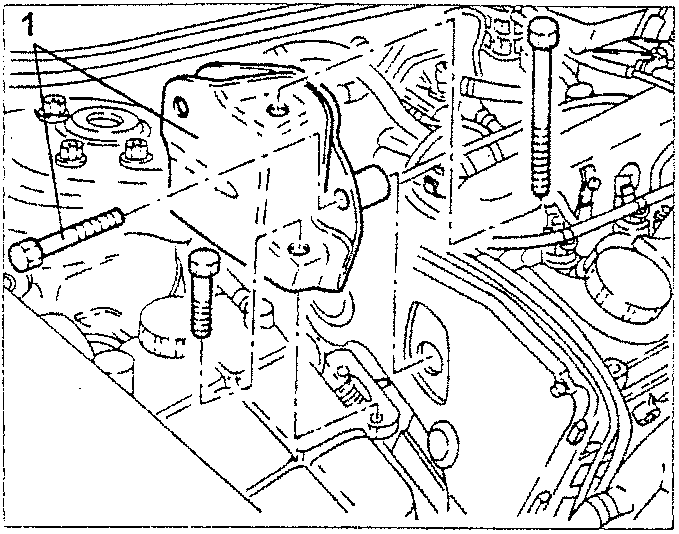 Illustration showing the reaction rod engine side support bracket being removed