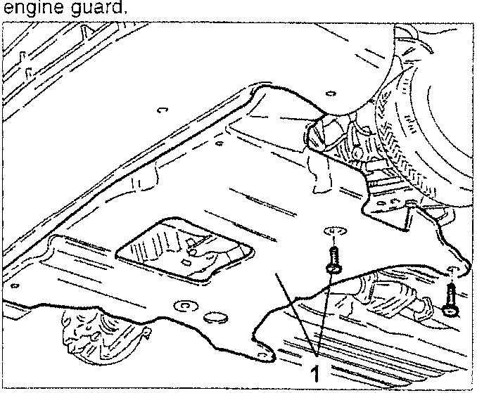 Illustration showing the under engine guard being removed