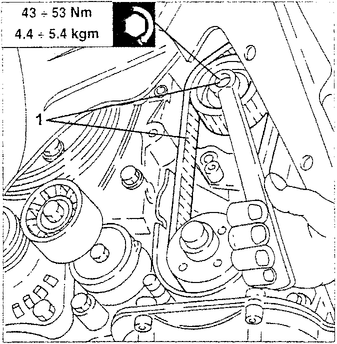 Timing gear belt tensioner removal