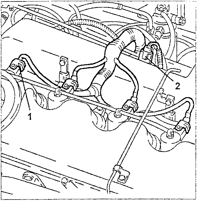 Fuel system components including fuel temperature sensor, pressure regulator, return manifold pipe, and inlet pipe