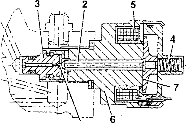 Cross-section of fuel pressure regulator with numbered parts