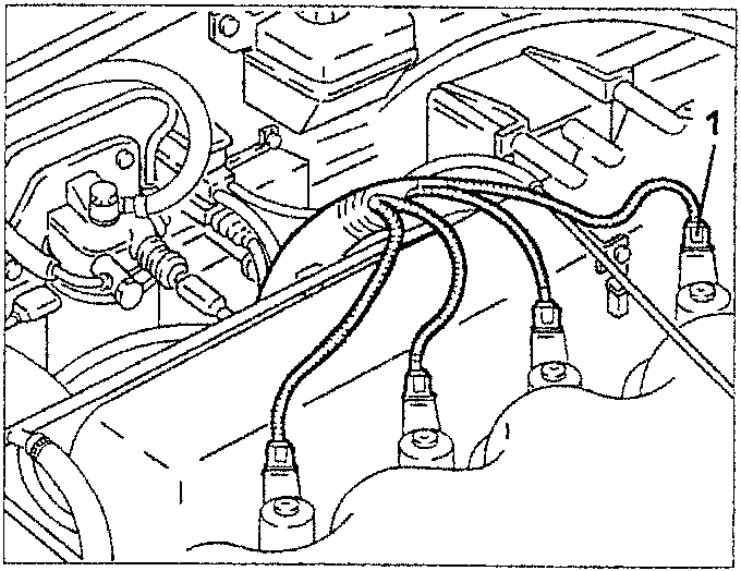 Diagram showing electrical connections being disconnected from injectors