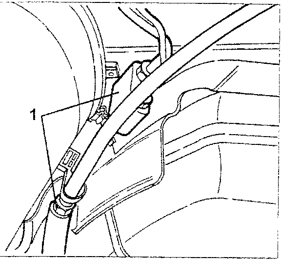 Diagram showing handbrake cables and brake pipes connected to the fuel tank