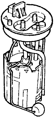 Submerged pump assembly with fuel filter and level gauge