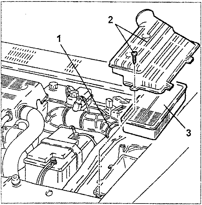 Air cleaner assembly with numbered parts 1, 2, 3
