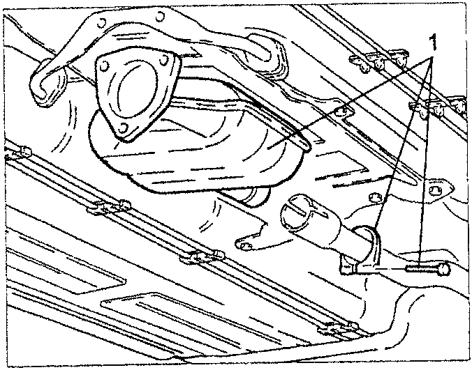 Catalytic converter removal with numbered parts 1