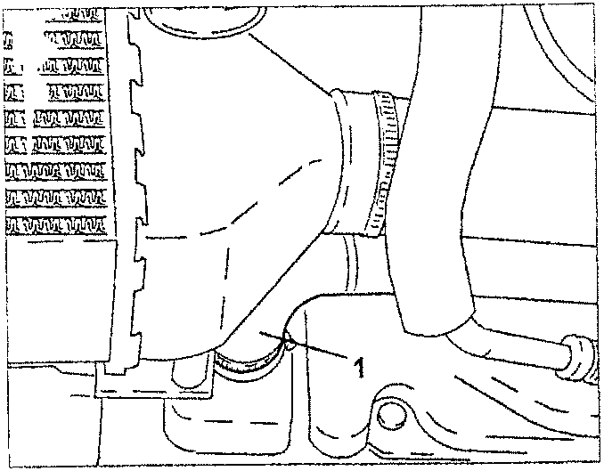 Diagram showing radiator outlet sleeve disconnection point 1