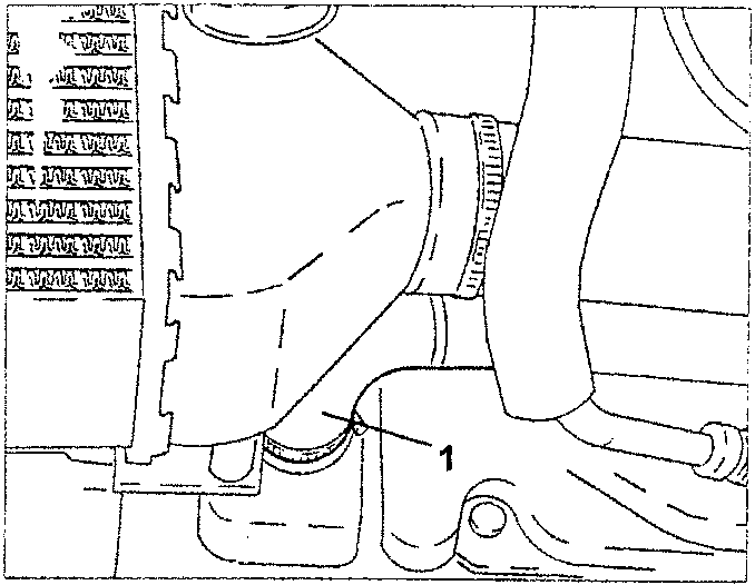 Illustrates removal of engine mount bolt labeled "1"