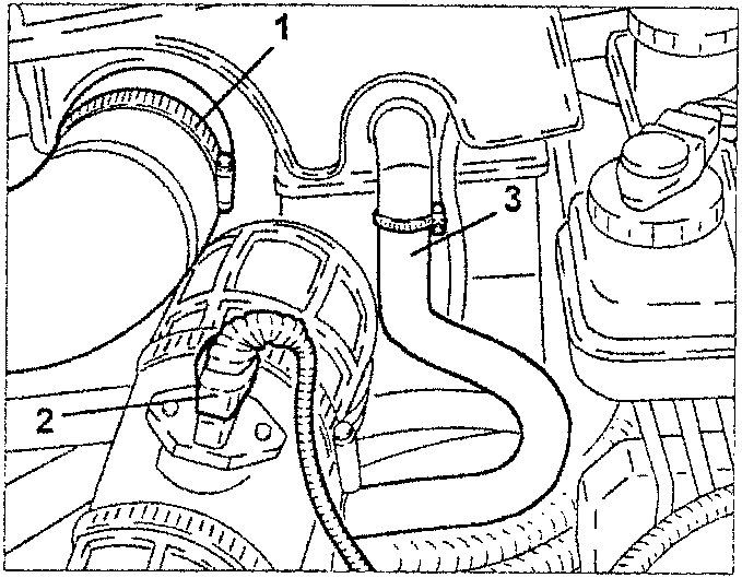 Air flow meter and oil vapour separator connections