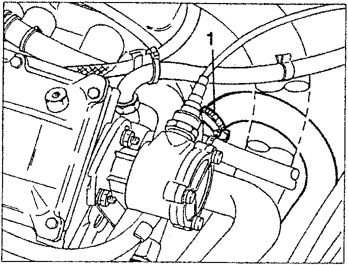 Radiator return hose disconnected from thermostatic cup