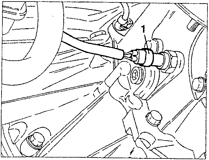 Engine bay showing electrical connection for reverse switch