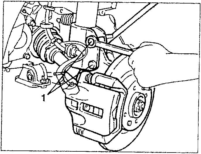 Complete upright being disconnected from the lefthand shock absorber