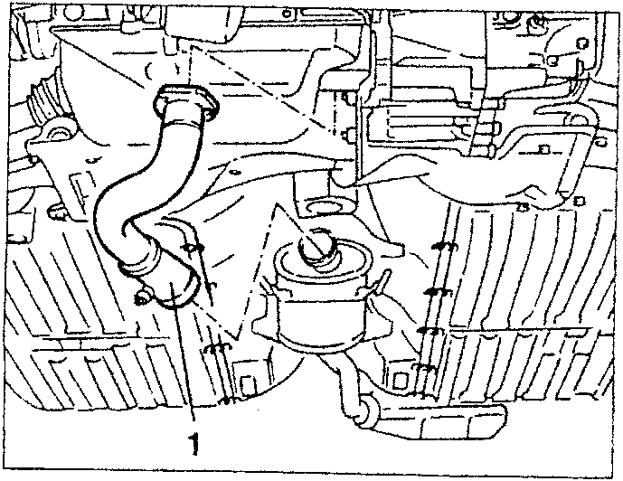 Front section of the exhaust pipe being removed