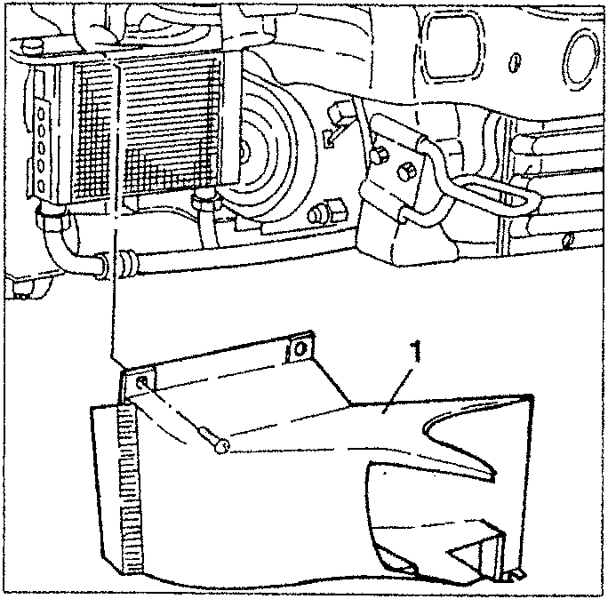 Air to engine oil cooling radiator conveyor being removed