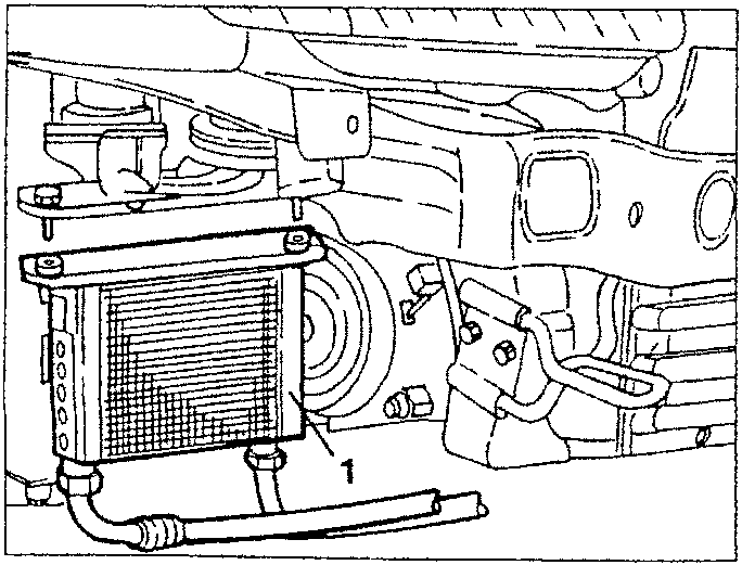 Oil radiator complete with tubes being removed