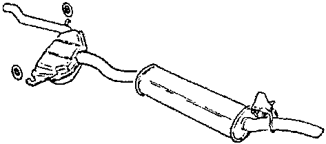 Exhaust pipe rear elastic support with screws