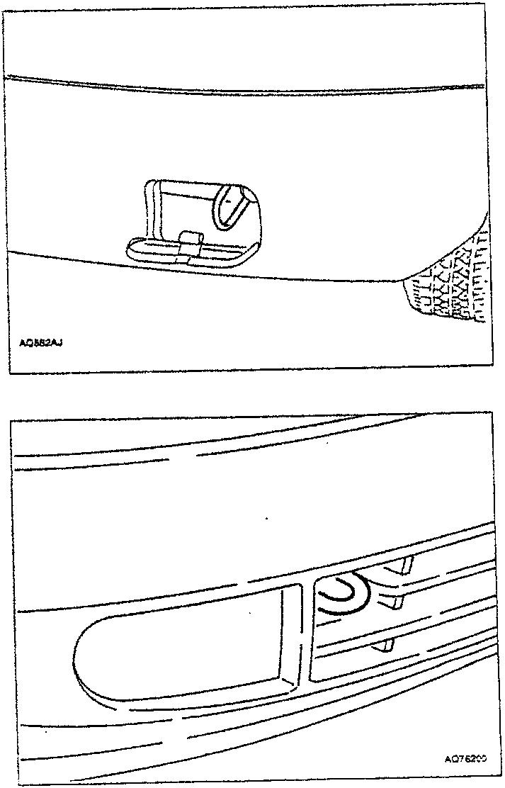 Close-up of car's towing ring