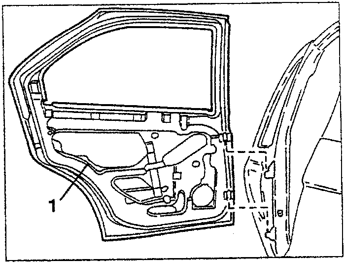 Rear door interior with check rod