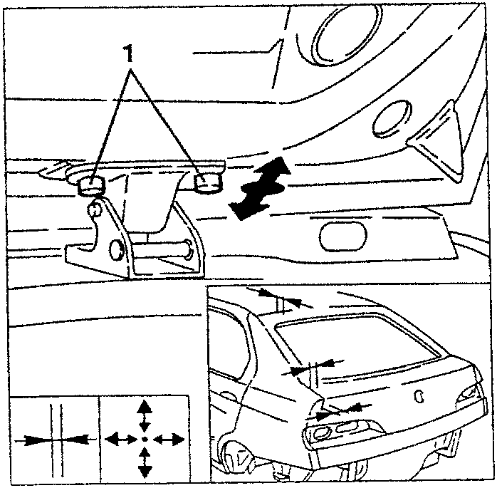 Bonnet adjustment with arrows indicating movement
