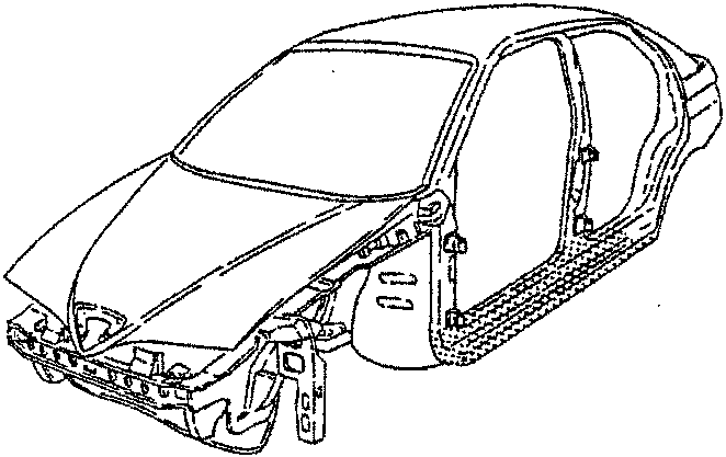 Car with underdoor trim removed, showing the door frame and bodywork