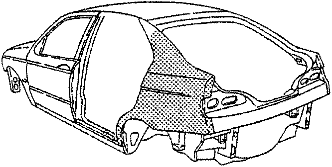 Car rear view showing mudguard area