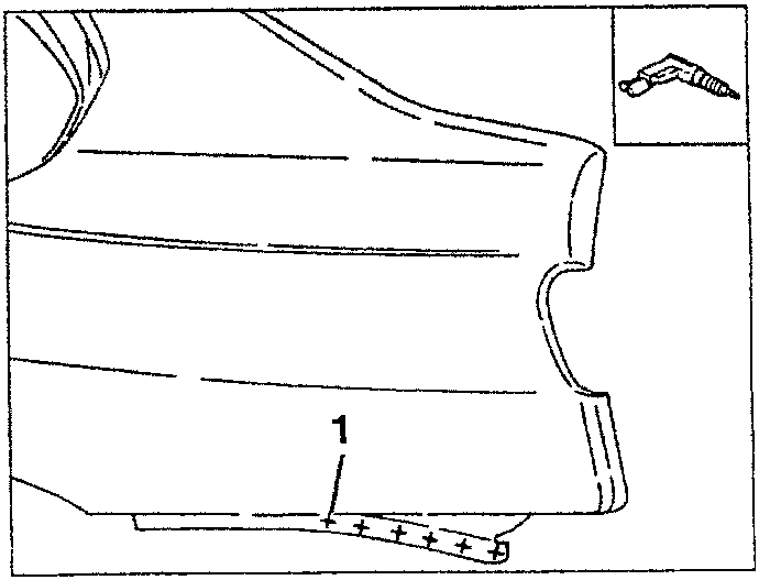 Diagram showing tracing and drilling on a mudguard panel