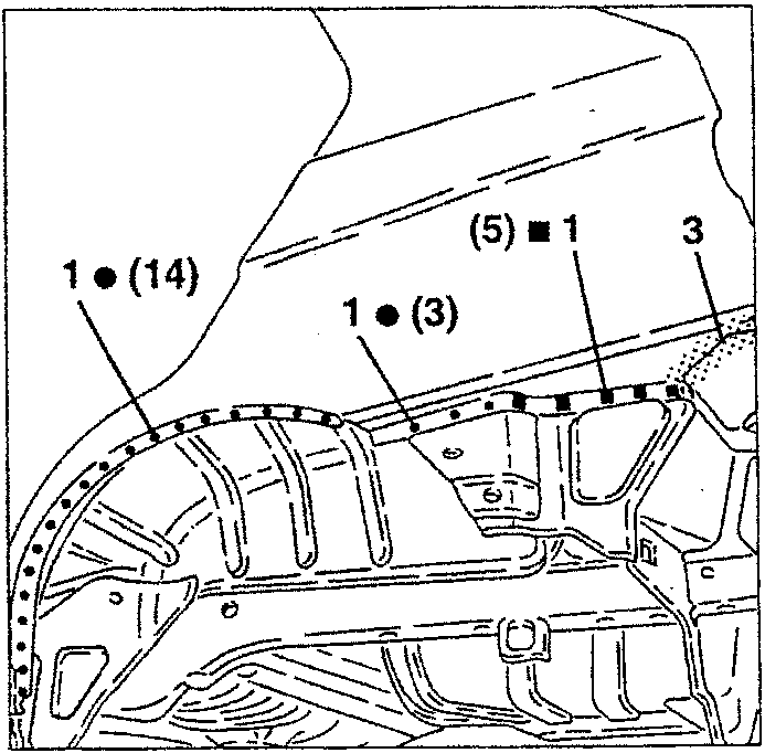 Rear mudguard welding points