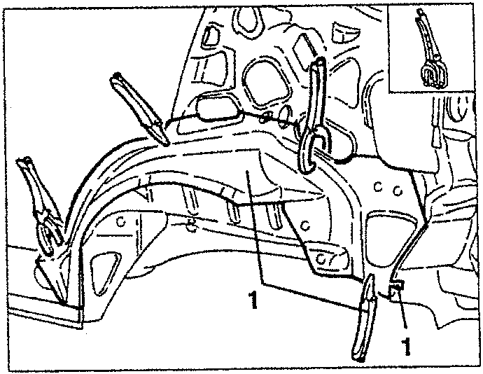 Diagram showing positioning of partial inner side frame with clamps