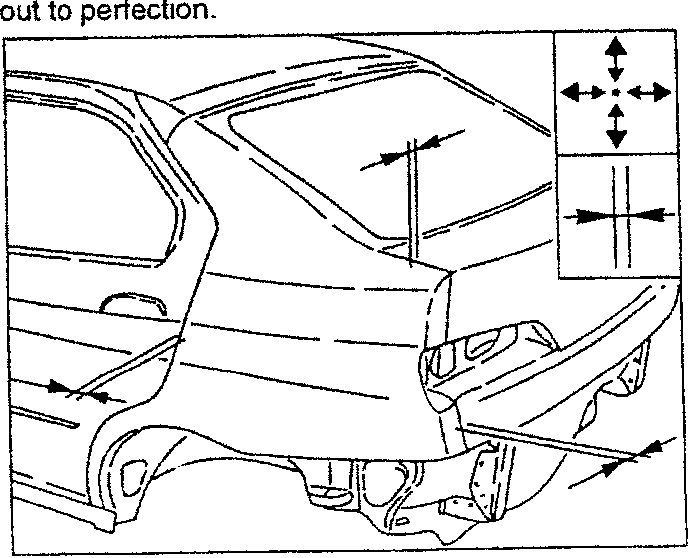 Diagram showing checking squareness and alignment of bodywork