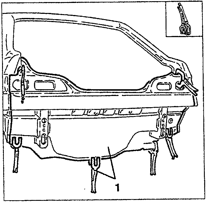 Diagram showing rear panel positioned with clamps and clinching tabs