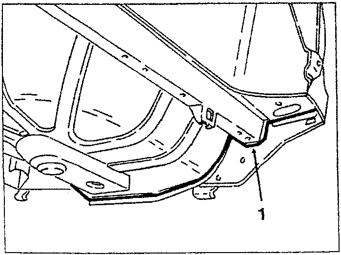 Illustrates rear bumper reinforcement bracket installation