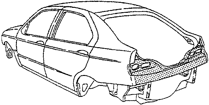 Diagram showing a car with the rear panel removed