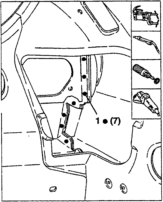Welding area with tools shown