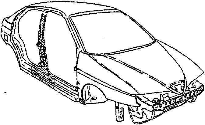 Car with centre pillar exposed