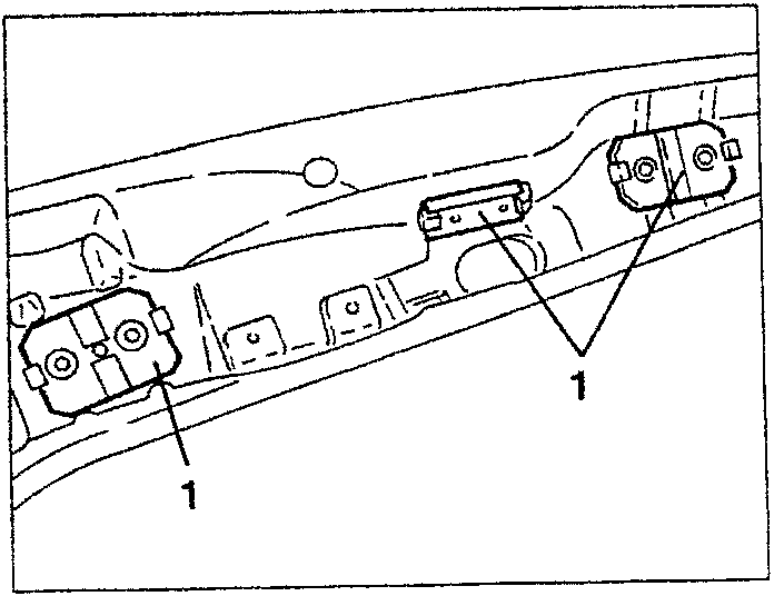 Diagram showing installation of pads for door hinges and lock striker