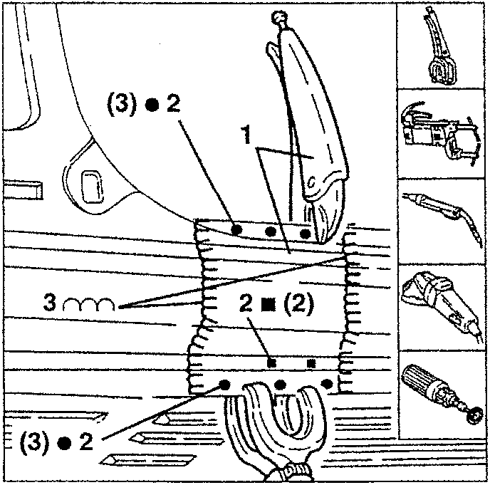 Diagram showing plug installation with numbered parts