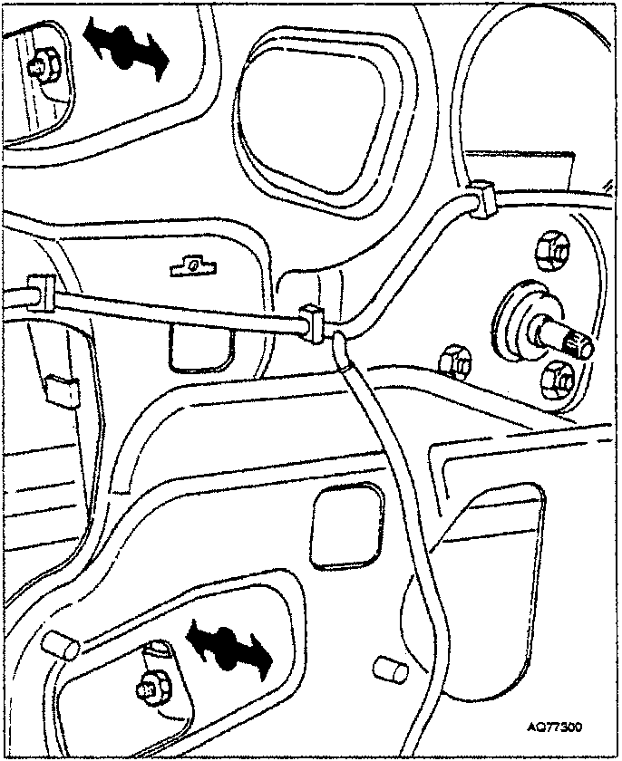 Diagram showing arrows indicating adjustment of the window winder position.