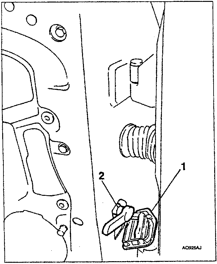 Diagram showing check rod and fastening screws