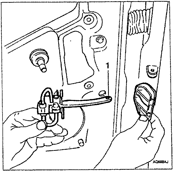 Diagram showing hands removing check rod
