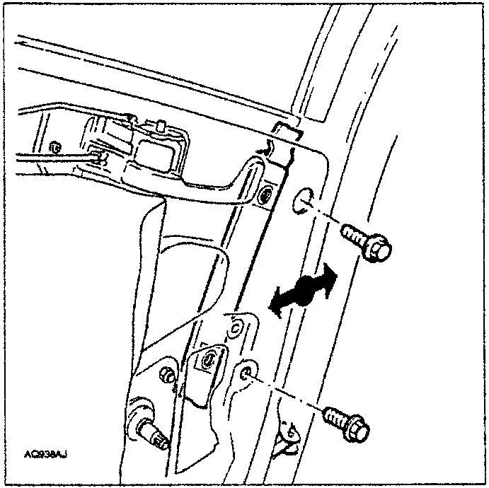 Diagram showing adjustment of glass guide position