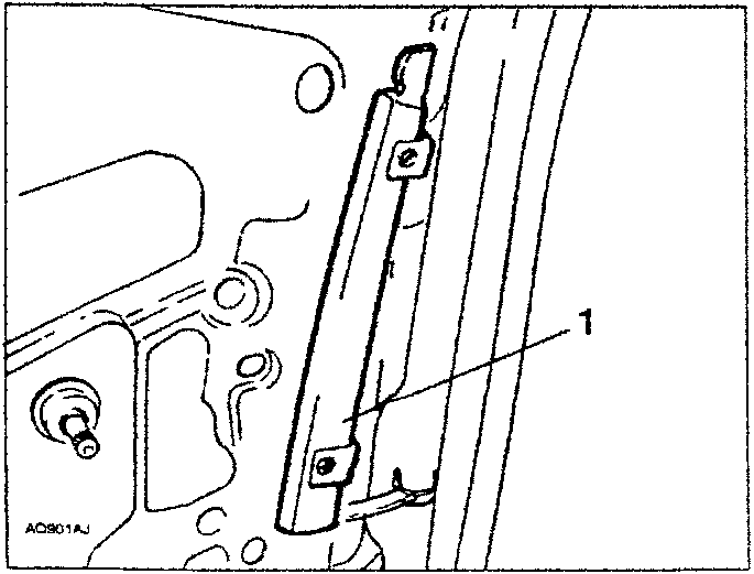 Diagram showing door window front guide