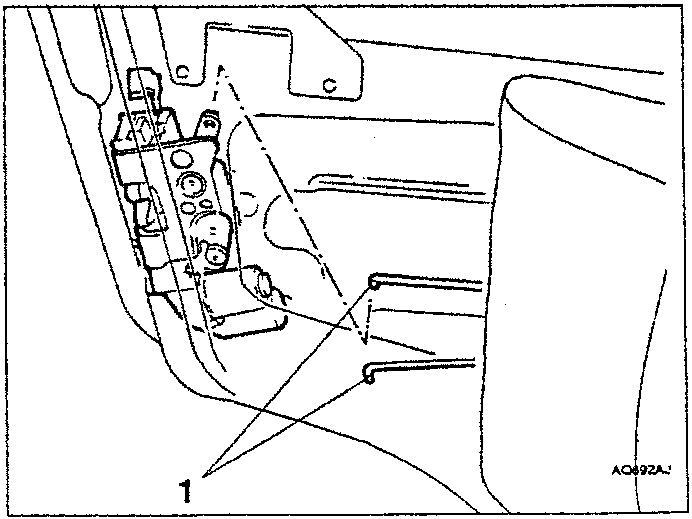 Diagram showing lock opening and locking rods