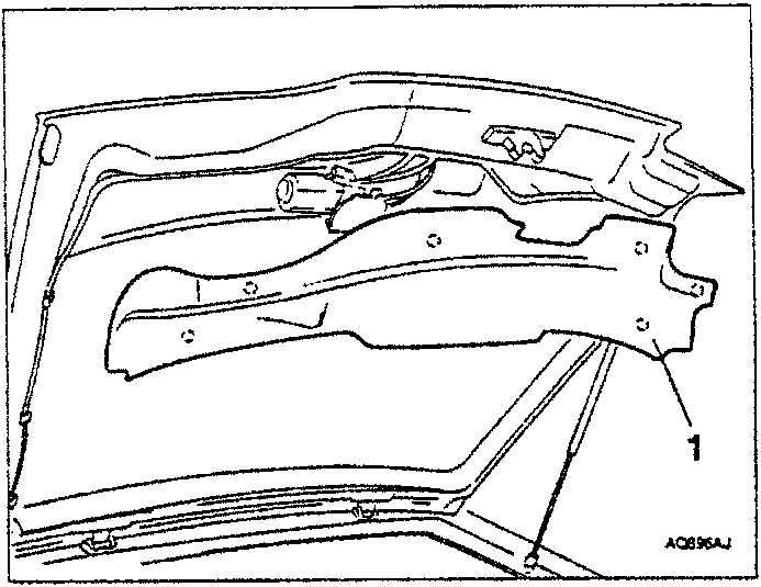 Diagram showing the tailgate area with part 1 indicated