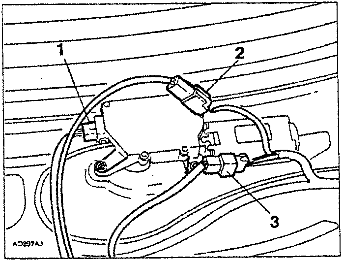 Diagram showing electrical connections for rearscreen motor, tailgate open warning light, and tailgate control opening actuator